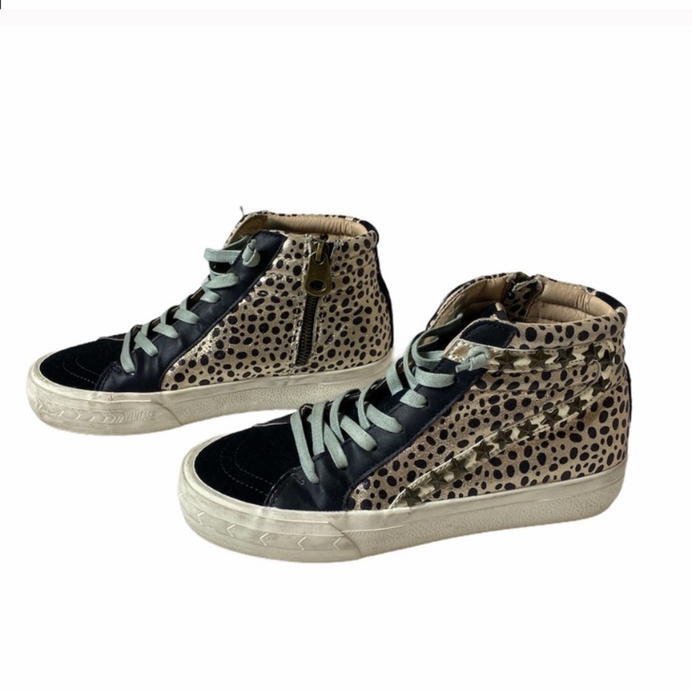 VINTAGE HAVANA Washed Leopard High-top Sneakers 8